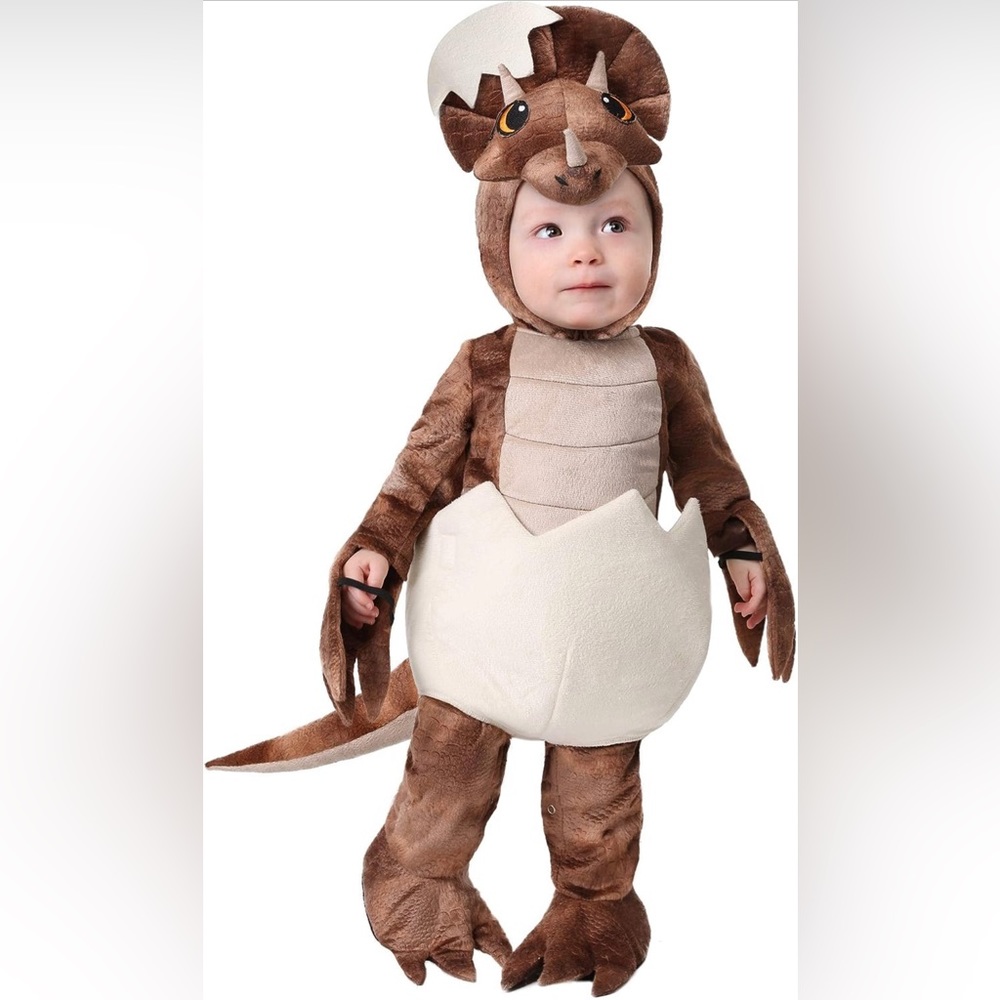 Infant hatching triceratops costume dinosaur egg costume for baby